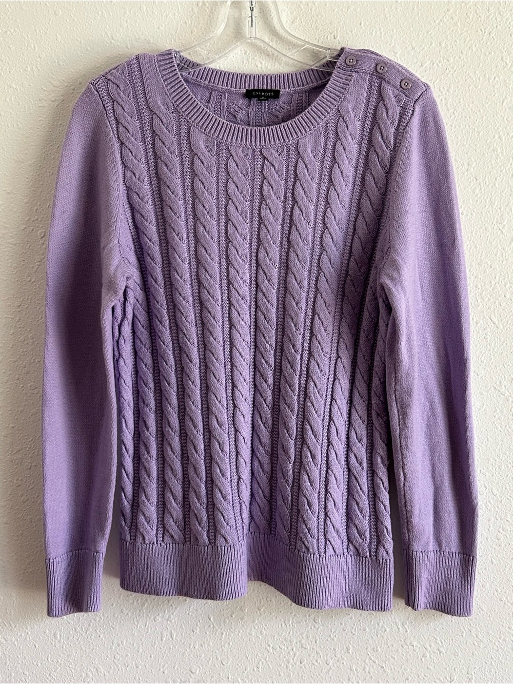 Talbots Cable Knit Sweater Women’s Size M Purple Preppy